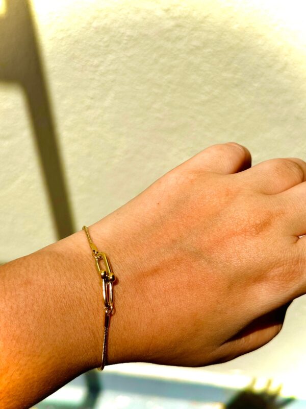 Link bracelet- Antitarnish gold plated on stainless steel Chain bracelet