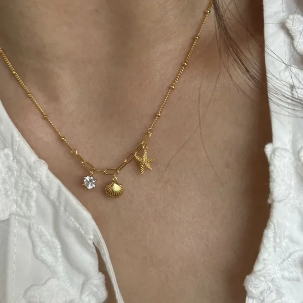18K Gold Plated Marine necklace