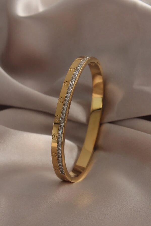 Cartier dupe stone work Antitarnish 18k gold plated on 316L stainless steel - Image 2