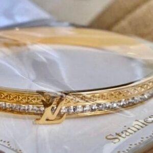 Matt front finish 18K dupe Louis Double lock Bracelet-Antitarnish