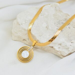 Cloud stone solar model 18K Gold Antitarnish chain come necklace