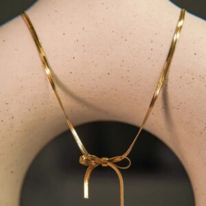Bow lose necklace Antitarnish necklace best friendship or self love gift