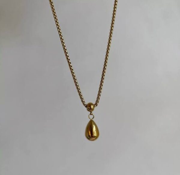 Trendy Rain drop Antitarnish 316L stainless steel necklace waterproof - Image 3
