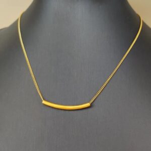 Bar choker invisible 18k gold Antitarnish 316L stainless steel necklace waterproof