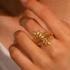 18k gold plated Antitarnish open ring - Image 2
