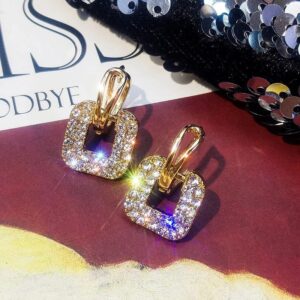 Square drop earring Korean stud for mini type lovers