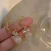 Bow tie pearl drop Korean earrings