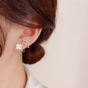 White good luck clover cuff model