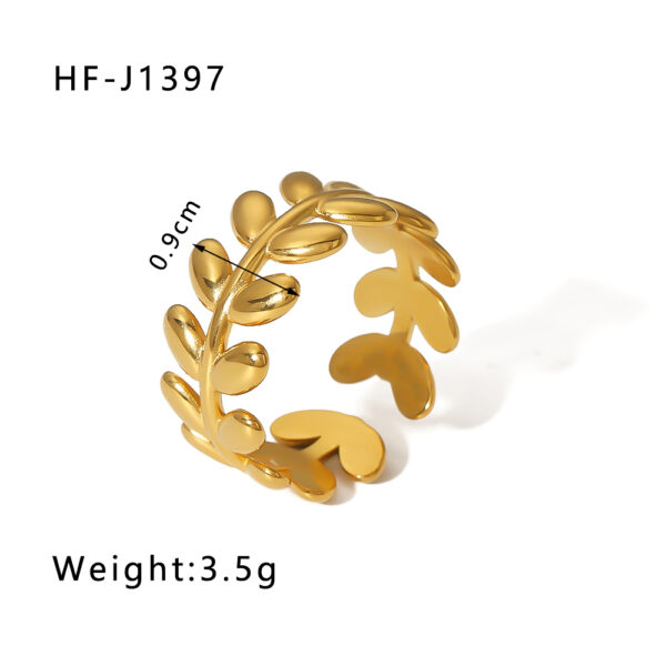 Stainless Steel 18K Gold Plated Modern Style Plating Geometric Open Rings - Image 3