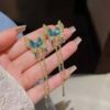 Enamel blue butterfly trendy earrings