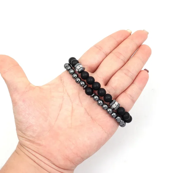 Beaded Classic Style Commute Round Copper Men's Bracelets - Image 2