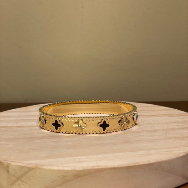 18k gold plated on 316L Stainless steel Clover alter color - Image 2