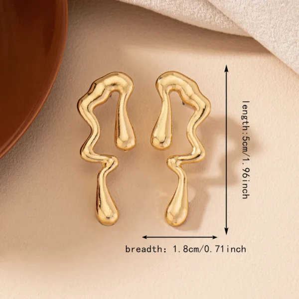Elegant Simple Style Geometric Ferroalloy Ear Studs - Image 3