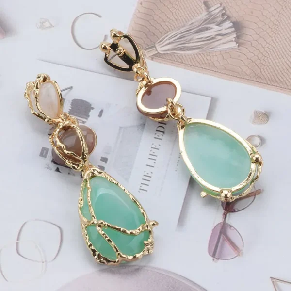 Rich look Streetwear Geometric Plating Alloy Resin Drop Earrings - Image 3