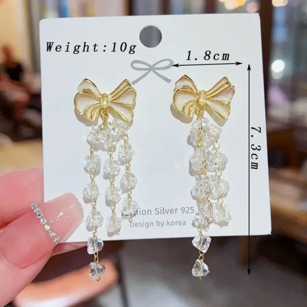 Bow and Crystal earrings - Image 2