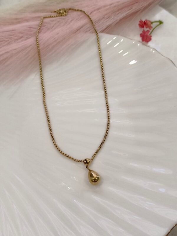 Trendy Rain drop Antitarnish 316L stainless steel necklace waterproof - Image 2