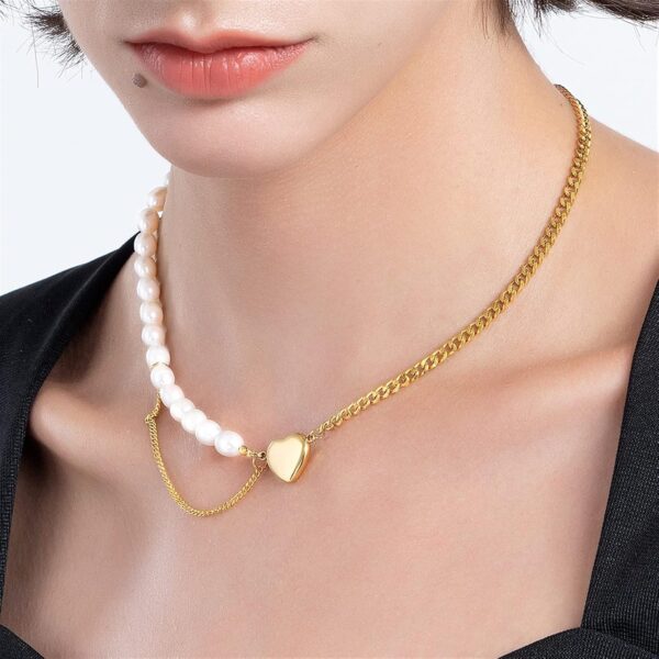 Amour heart pendant 18k Antitarnish Multilayer 316L stainless steel necklace waterproof - Image 2