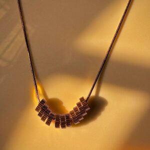 18k gold plated on stainless steel cylindrical pendant