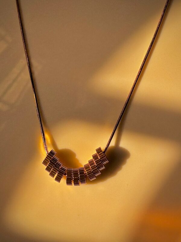18k gold plated on stainless steel cylindrical pendant