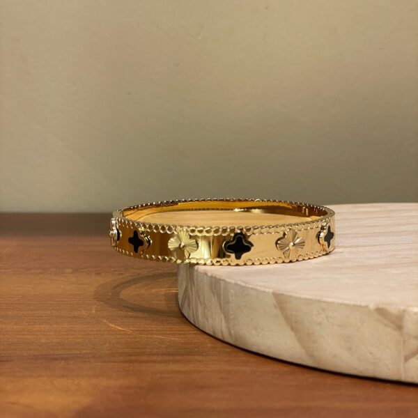 18k gold plated on 316L Stainless steel Clover alter color - Image 3