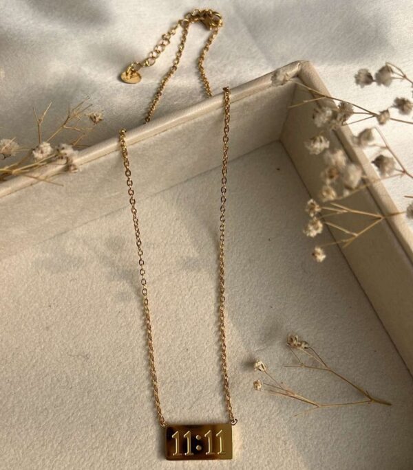 11:11 Angel number best wishes-18k gold Antitarnish 316L stainless steel necklace waterproof - Image 3