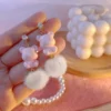 Sweet Bear Resin Drop Earrings light pink