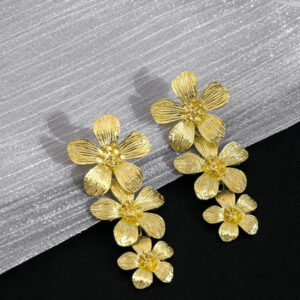 Sterling gold coloured floral earrings
