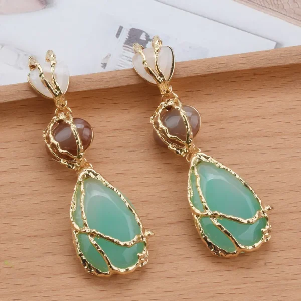 Rich look Streetwear Geometric Plating Alloy Resin Drop Earrings - Image 4