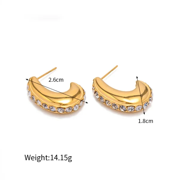 Anti tarnish high finishing 18K plated on stainless steel Gold Earrings - Image 5
