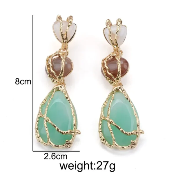 Rich look Streetwear Geometric Plating Alloy Resin Drop Earrings - Image 5