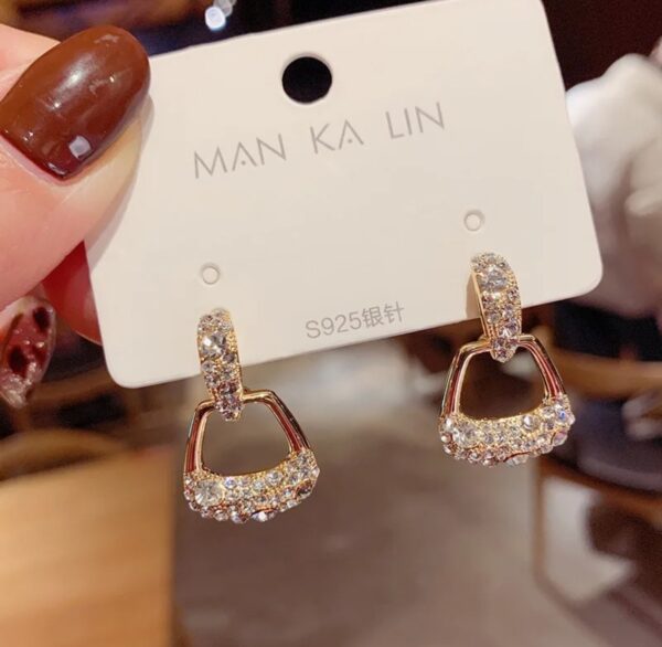 Rhinestone geometric earrings