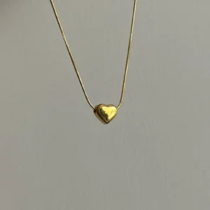 18k gold plated on Stainless Steel Anti Tarnish loop inside heart necklace