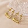 18K Gold C hole hoops 316L Stainless steel Anti Tarnish