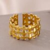 Stainless Steel 18K Gold Plated Vintage Style Geometric Open Ring