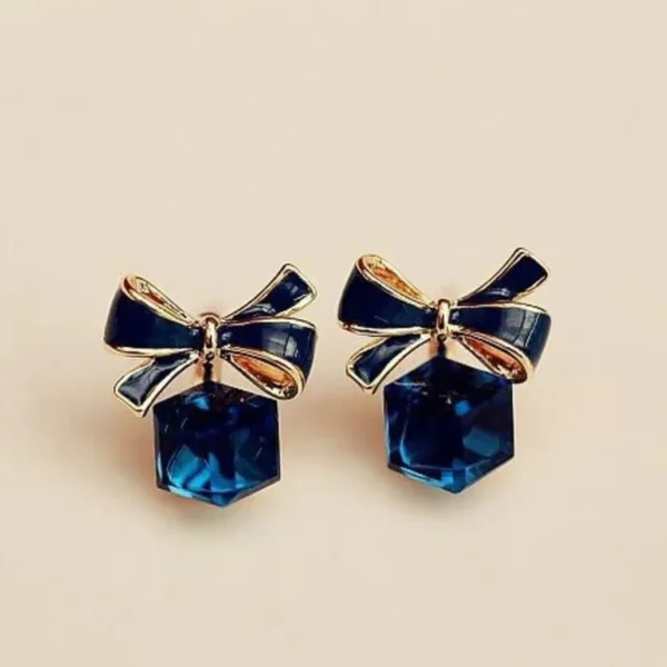 Chic & modern cube Korean earring - Image 2