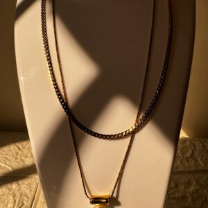 18k gold plated on 316Lstainless steel Pearl pendant necklace