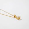 18k gold plated on 316Lstainless steelTrendy invisible necklace with Solitaire Pendant - Image 2