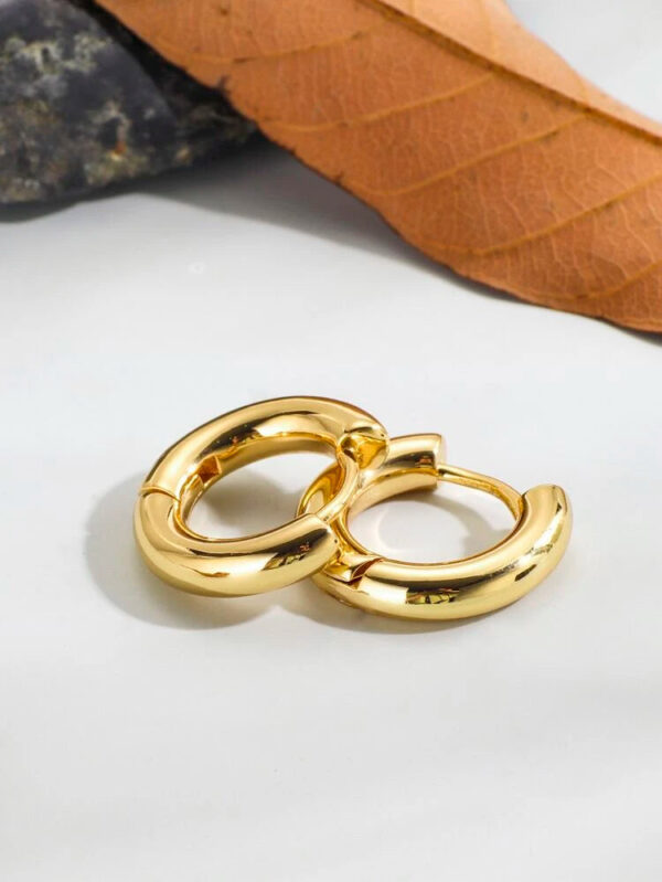 Circle mini hoops 18K Gold on 316L Stainless steel Antitarnish - Image 7