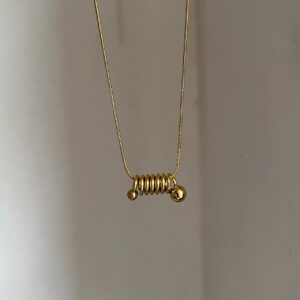 18K Gold Plated spiral 316L stainless steel necklace