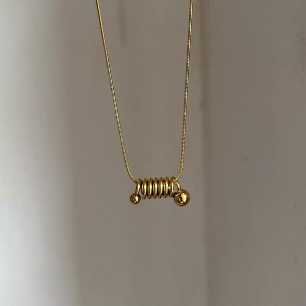 18K Gold Plated spiral 316L stainless steel necklace
