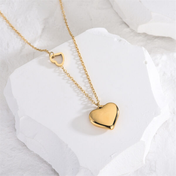 18k gold plated on 316L stainless steel Heart necklace - Image 2