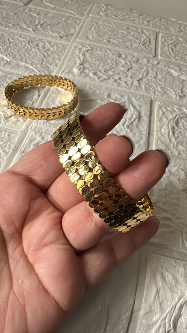 18k gold plated on 316L stainless steel beads bracelet - Image 3