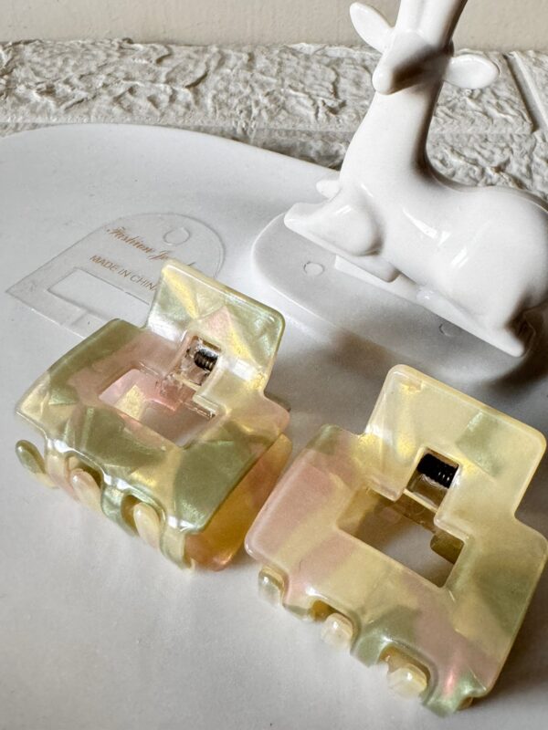 1 piece marble pattern premium quality holographic Korean hairclip
