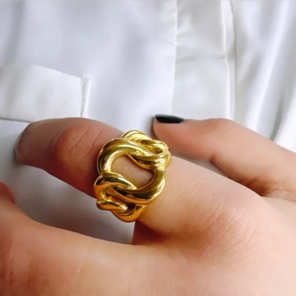 18K Gold Plated Huda Open Rings Antitarnish