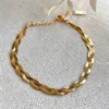 Antitarnish braided twisted 18k gold bracelet