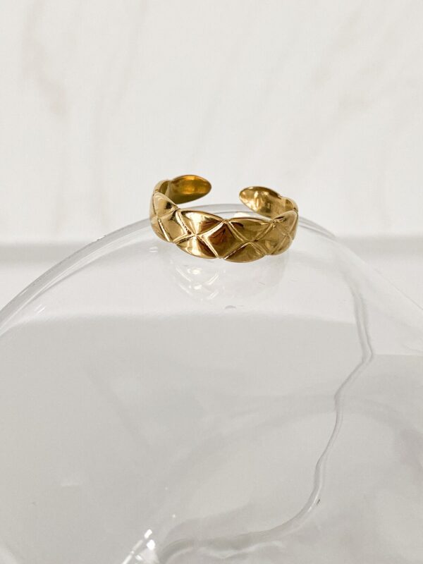 Stainless Steel 18K Gold Plated Band Open Rings