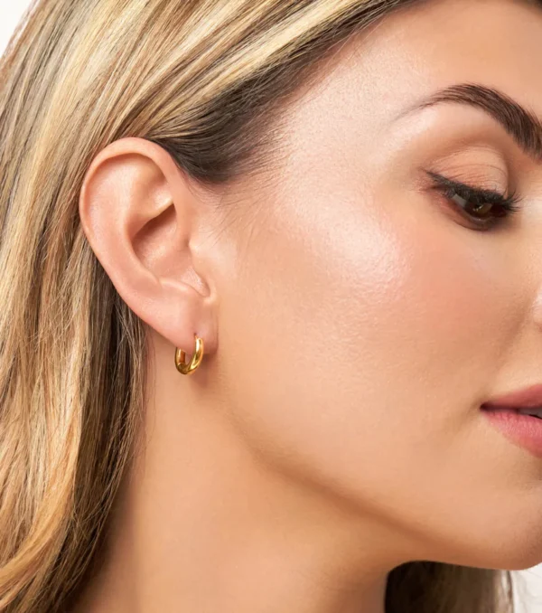 Circle mini hoops 18K Gold on 316L Stainless steel Antitarnish - Image 6