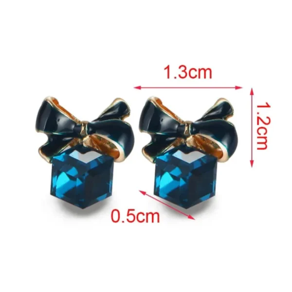 Chic & modern cube Korean earring - Image 3
