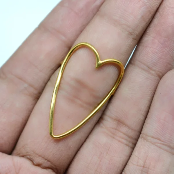 Stainless Steel 18K Gold Plated Heart statement open ring - Image 4