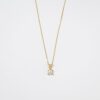 18k gold plated on 316Lstainless steelTrendy invisible necklace with Solitaire Pendant - Image 3